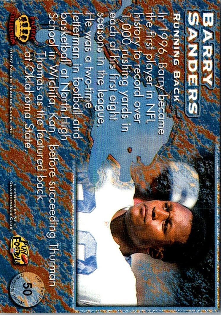 1997 Pacific Dynagon Prism Copper Barry Sanders