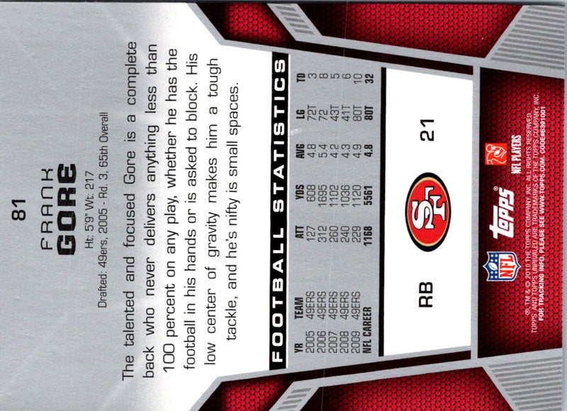 2010 Topps Magic Frank Gore