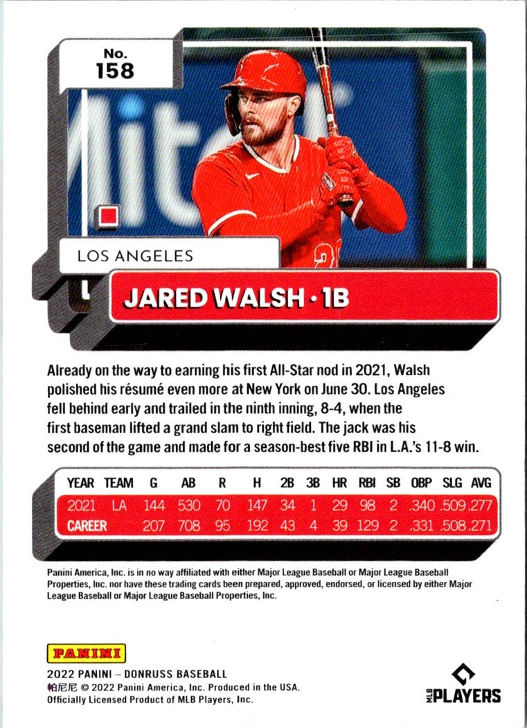 2022 Donruss Holo Red Jared Walsh