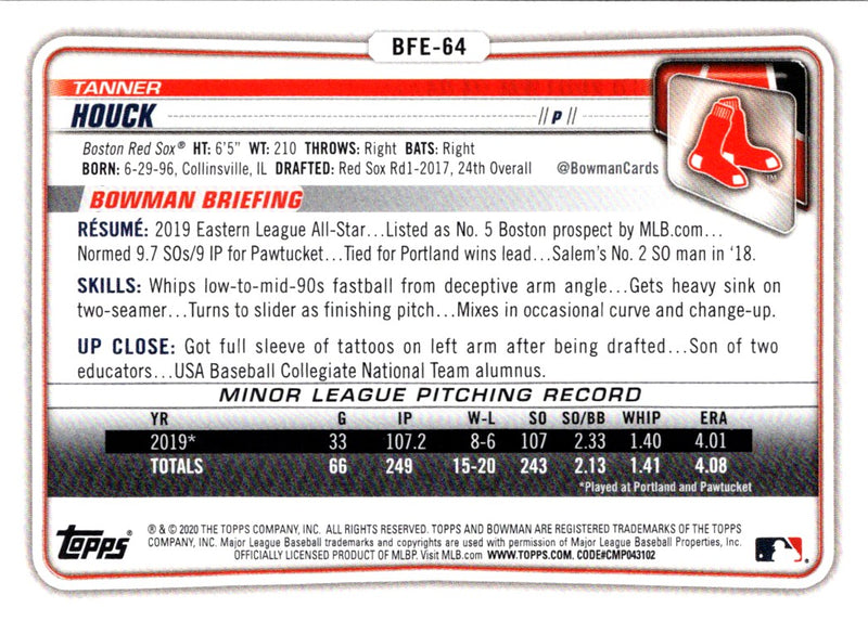 2020 Bowman 1st Edition Tanner Houck