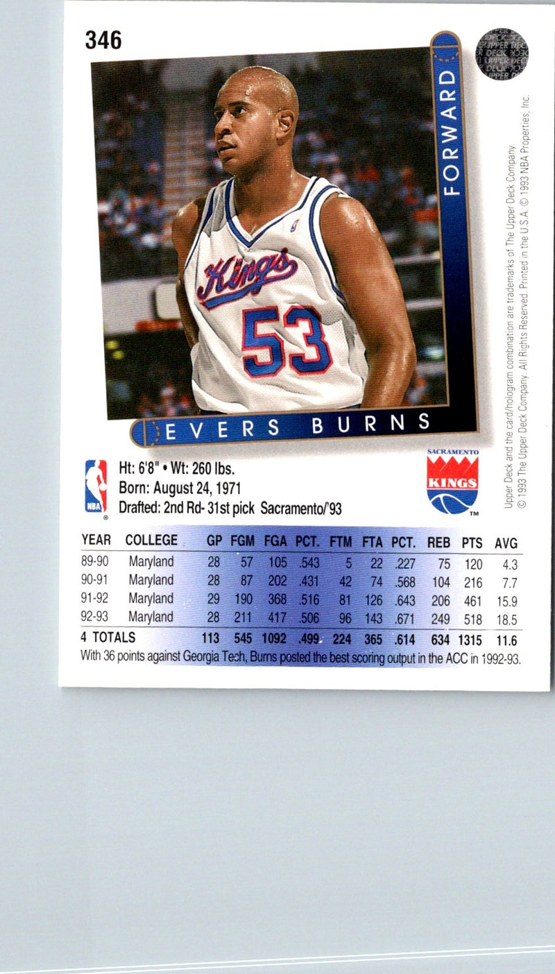 1993 Upper Deck Evers Burns