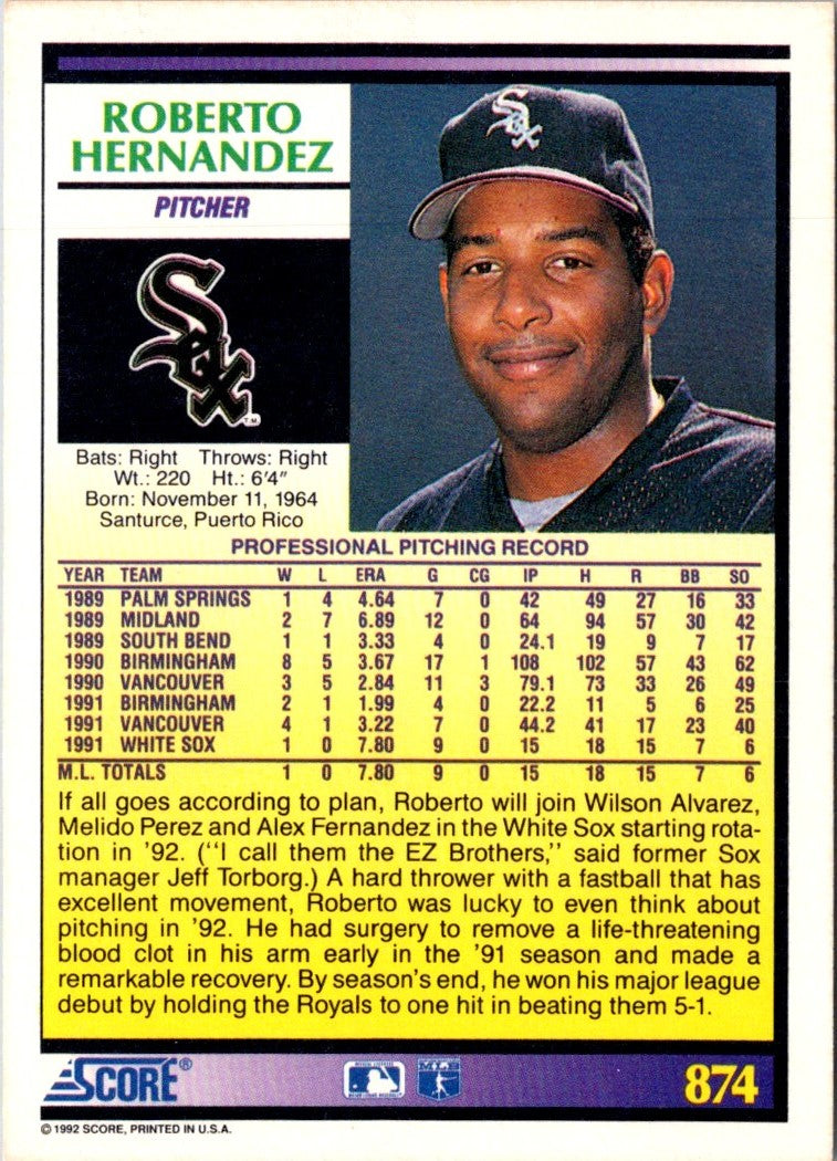 1992 Score Roberto Hernandez