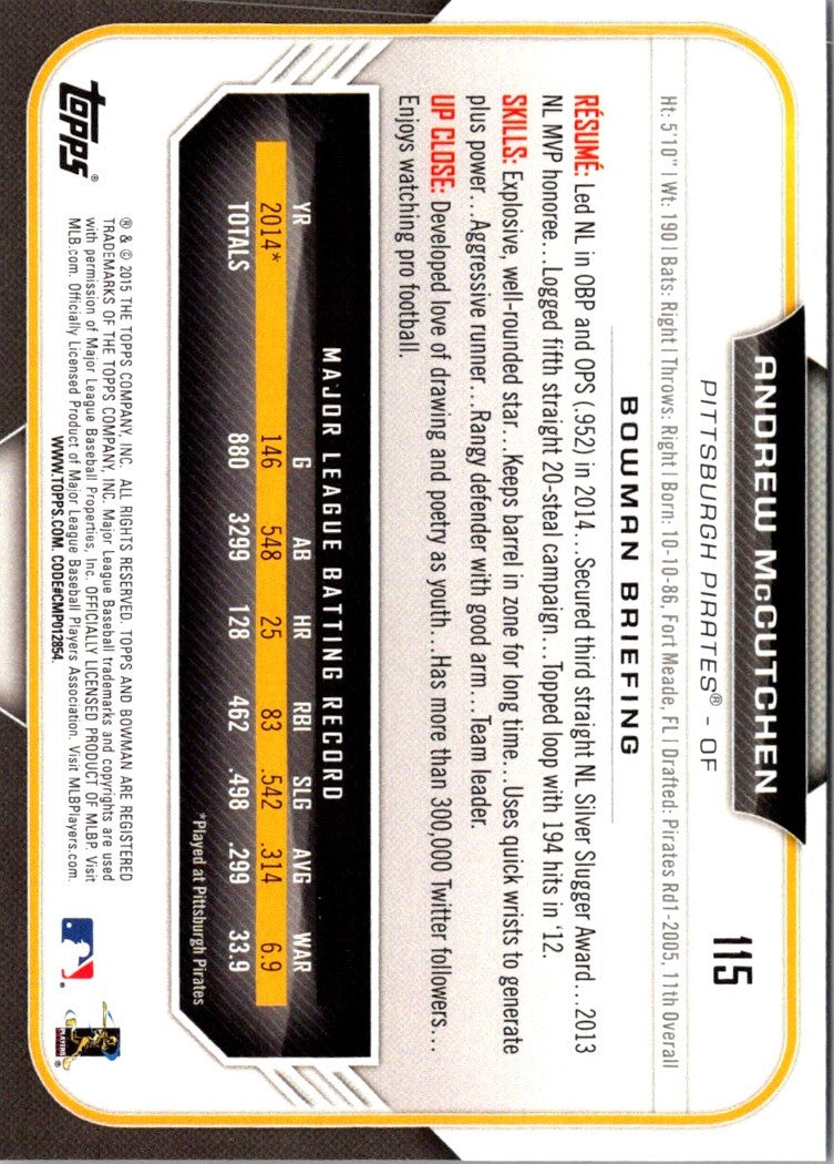 2015 Bowman Andrew McCutchen