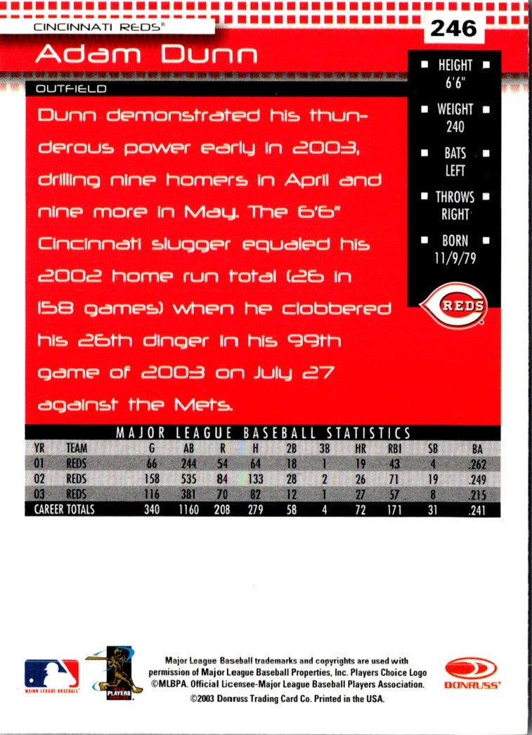 2004 Donruss Press Proofs Red Adam Dunn