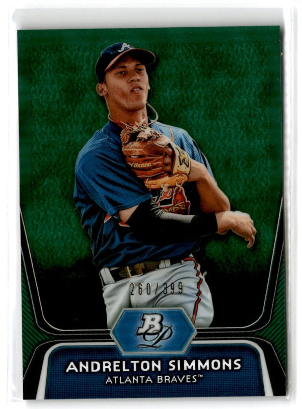 2012 Bowman Platinum Prospects Green Refractors Andrelton Simmons #BPP76 260/399