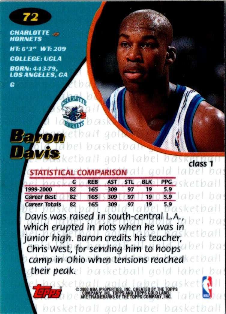 2000 Topps Gold Label Baron Davis