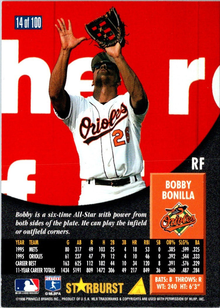 1996 Pinnacle Starburst Bobby Bonilla