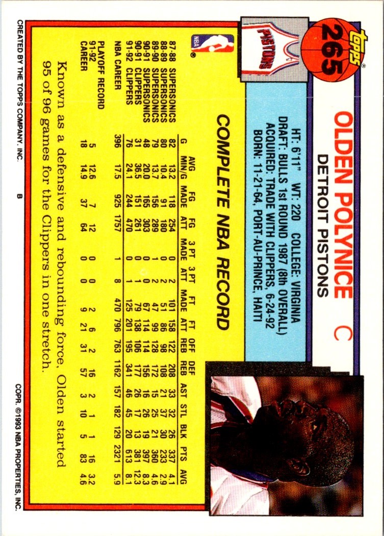1992 Topps Olden Polynice