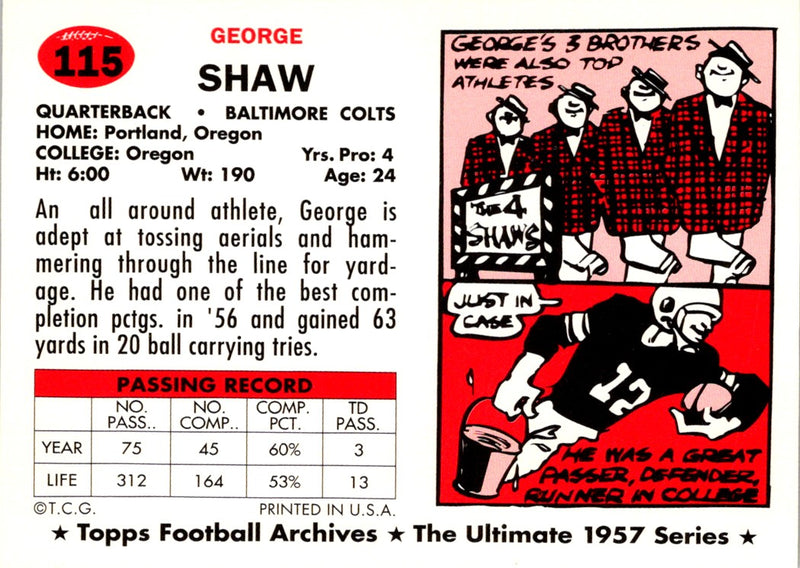 1994 Topps Archives George Shaw