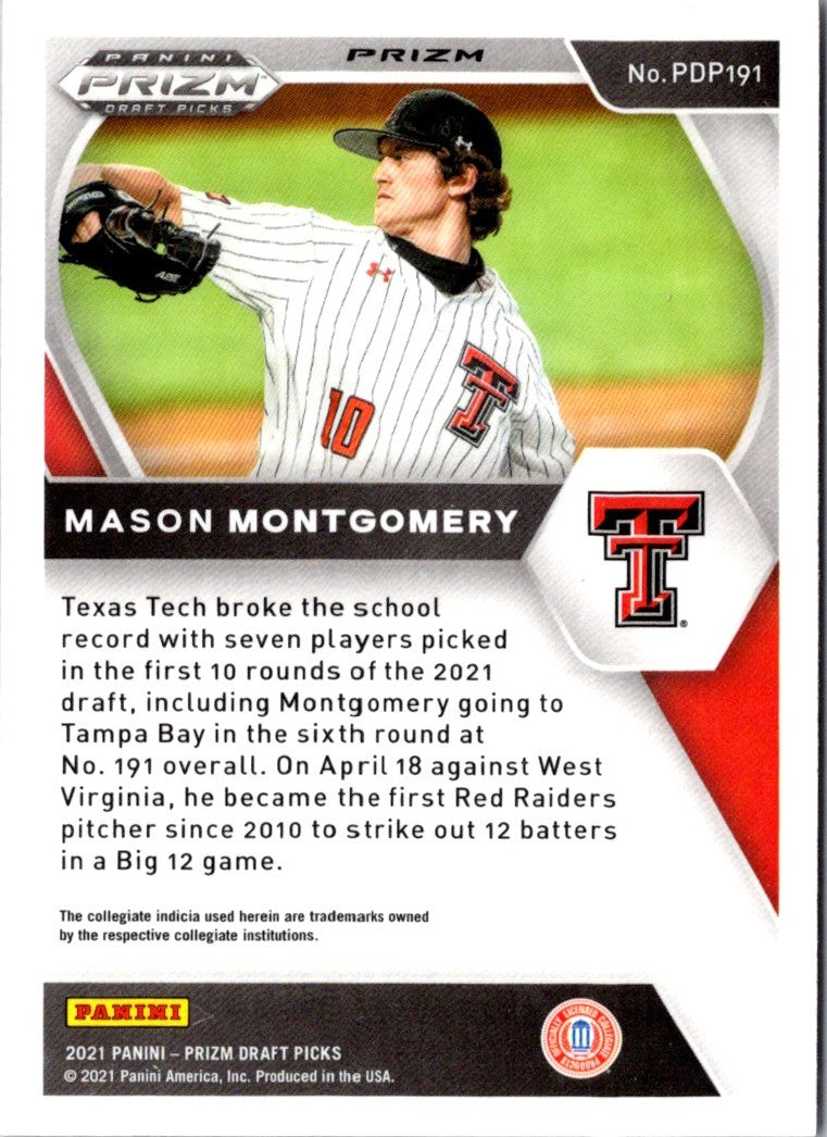 2021 Panini Prizm Draft Picks Mason Montgomery