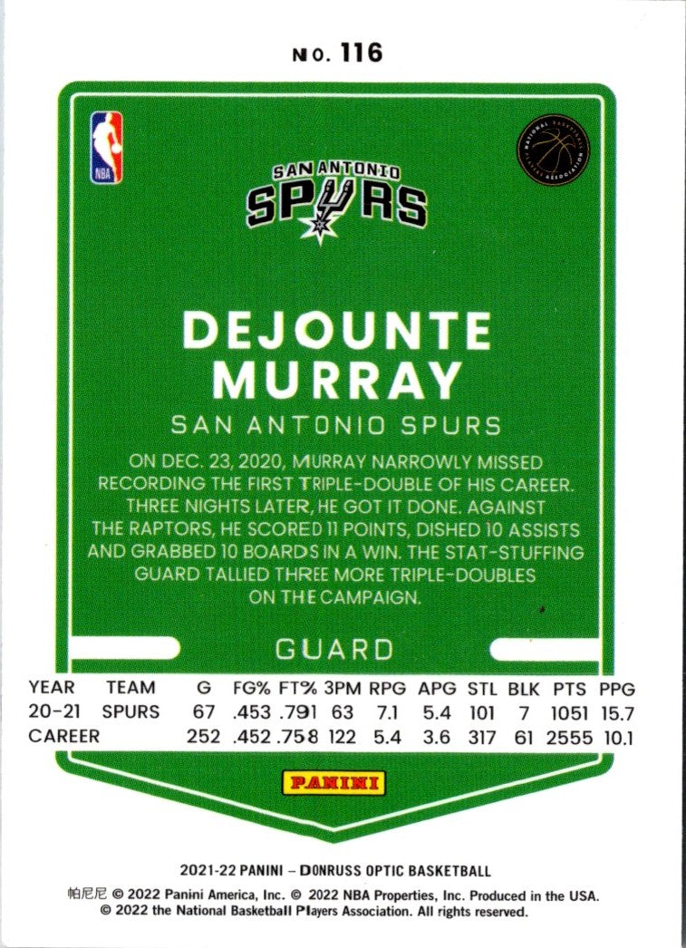 2021 Donruss Optic Dejounte Murray