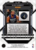 2022 Panini Prizm Blue Rudy Gobert #67