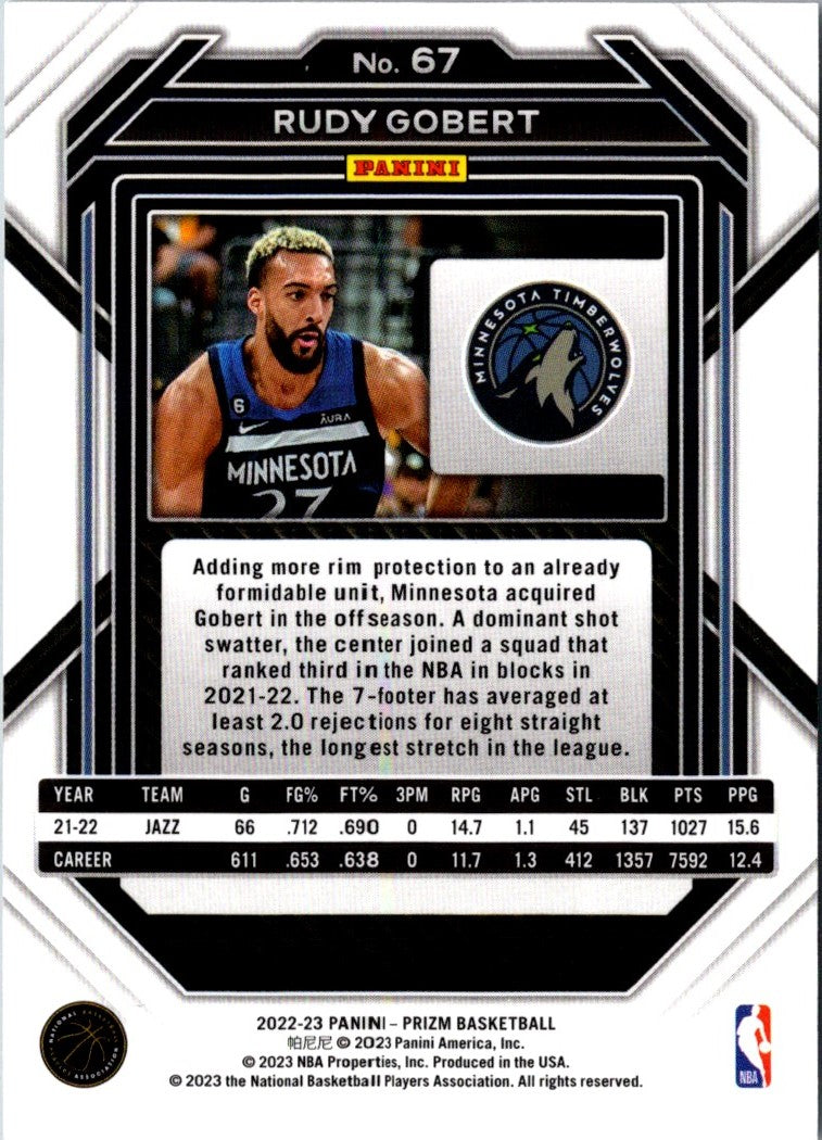 2022 Panini Prizm Blue Rudy Gobert