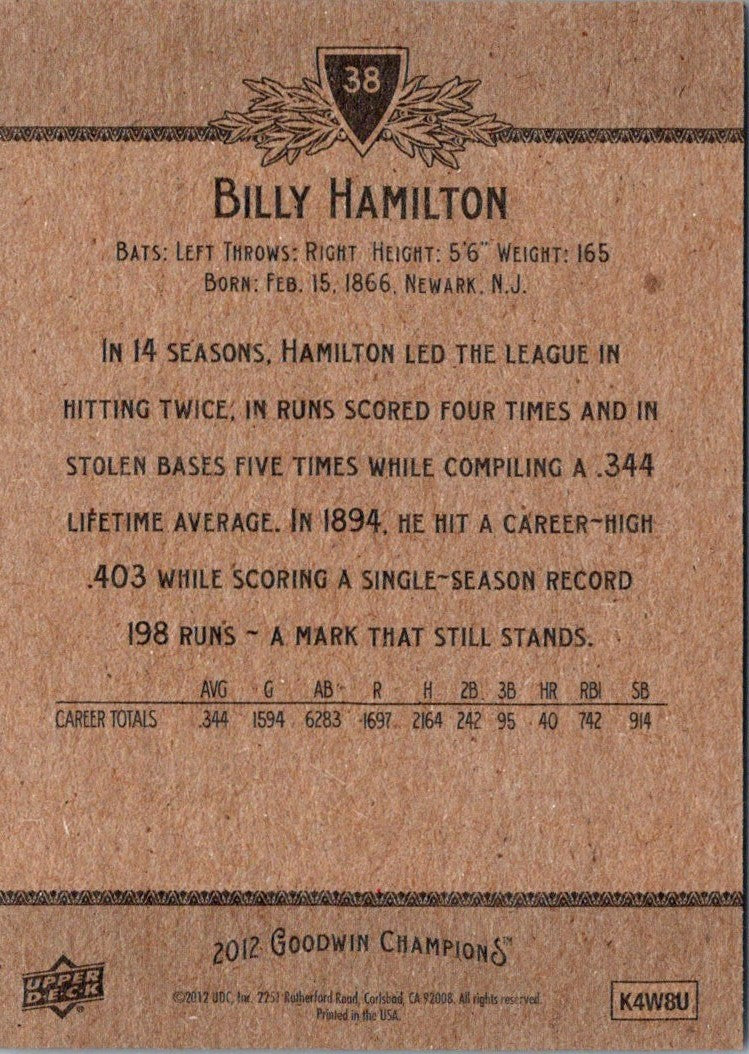 2012 Upper Deck Billy Hamilton