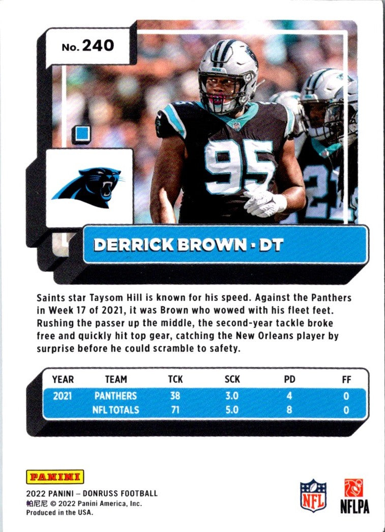 2022 Donruss Blue Press Proof Derrick Brown