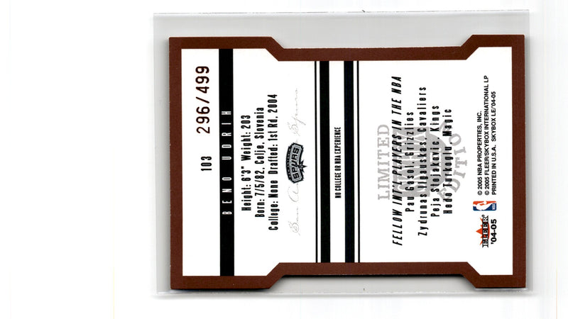 2004 SkyBox LE Beno Udrih