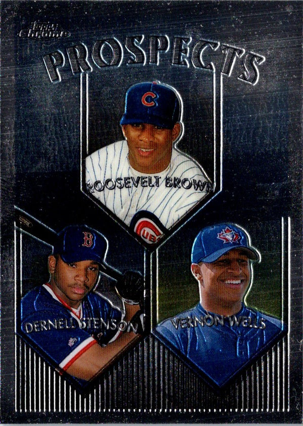 1999 Topps Chrome Roosevelt Brown/Dernell Stenson/Vernon Wells #436 Rookie