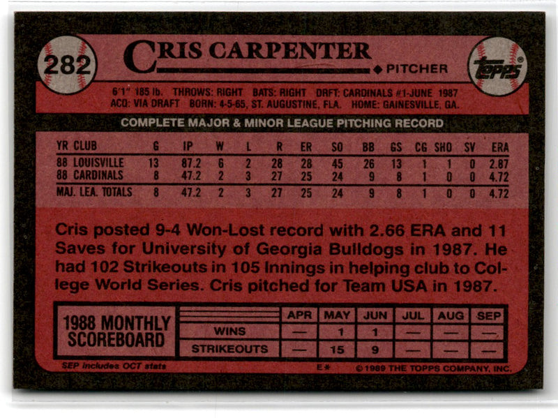 1989 Topps Cris Carpenter