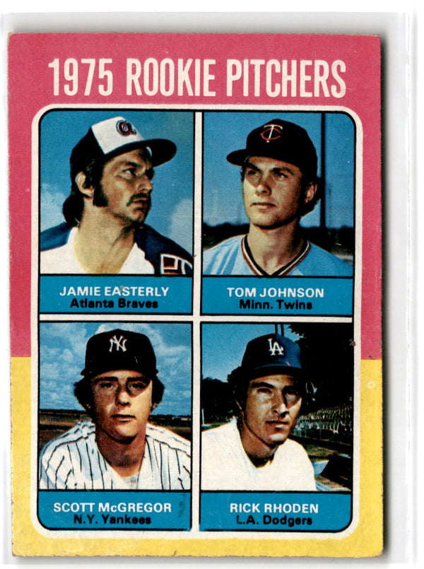 1975 O-Pee-Chee Rookie Pitchers - Jamie Easterly/Tom Johnson/Scott McGregor/Rick Rhoden #618 Rookie