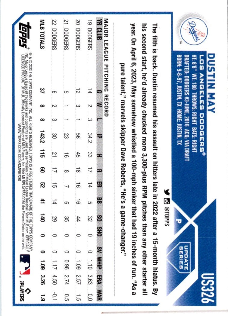 2023 Topps Update Dustin May