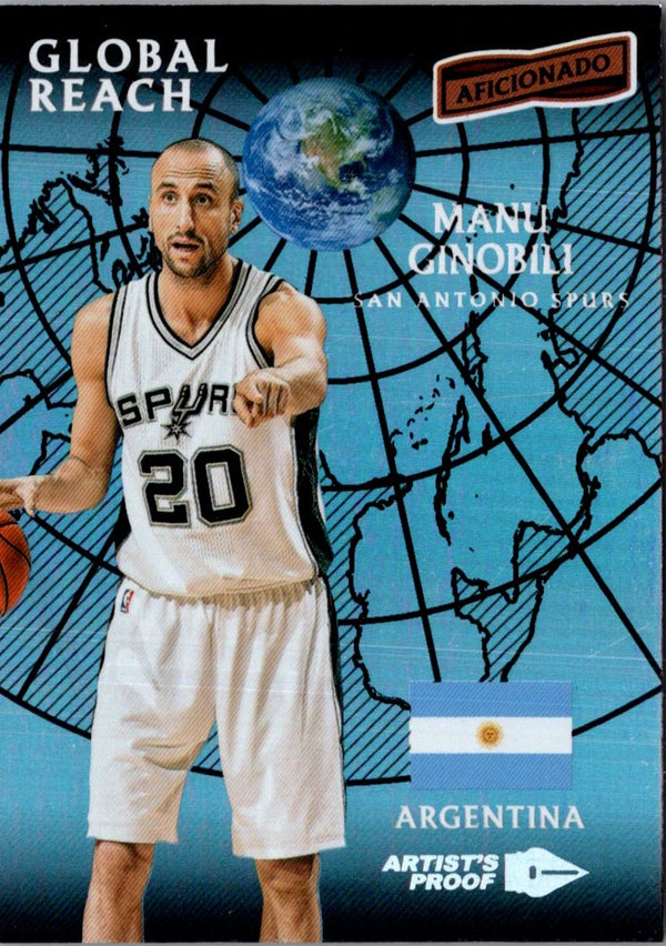 2016 Panini Aficionado Artist's Proof Manu Ginobili #101