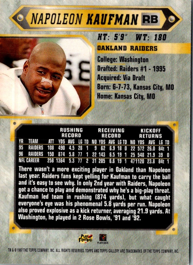 1997 Topps Napoleon Kaufman