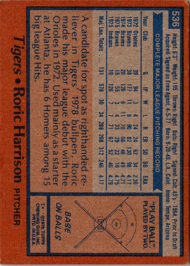 1978 Topps Roric Harrison