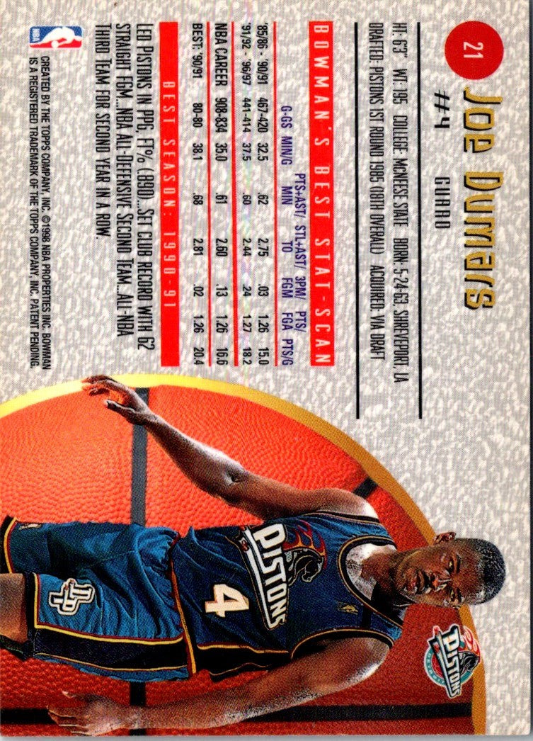 1997 Bowman's Best Joe Dumars