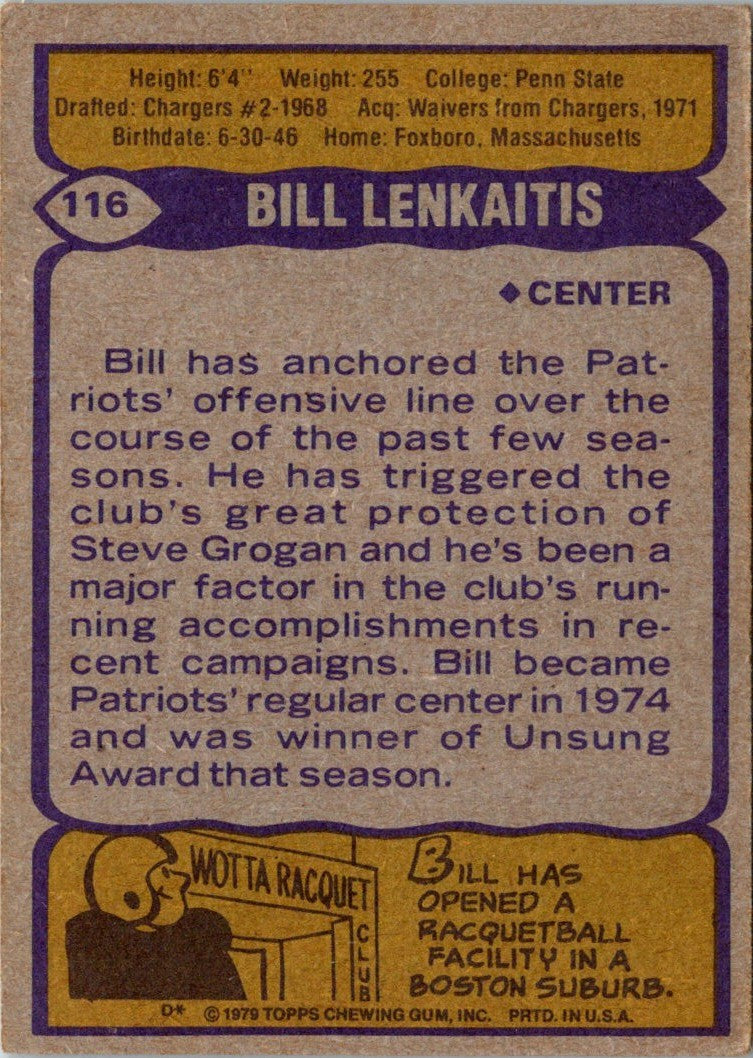 1979 Topps Bill Lenkaitis