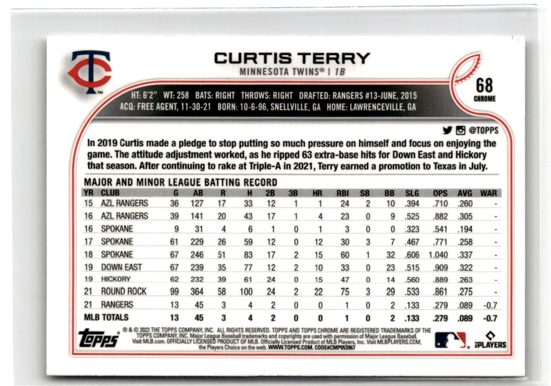 2022 Topps Chrome Curtis Terry