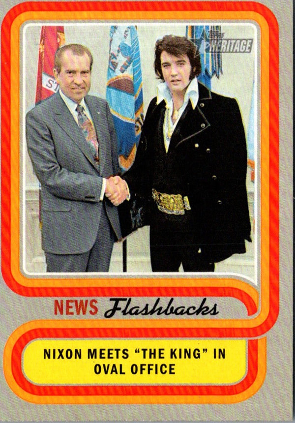 2019 Topps Heritage News Flashbacks President Nixon meets with Elvis Presley #NF-10