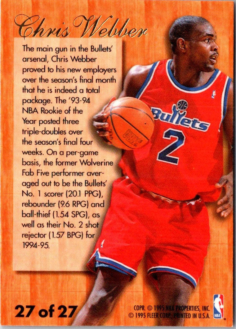 1995 Fleer Flair Hardwood Leader Chris Webber