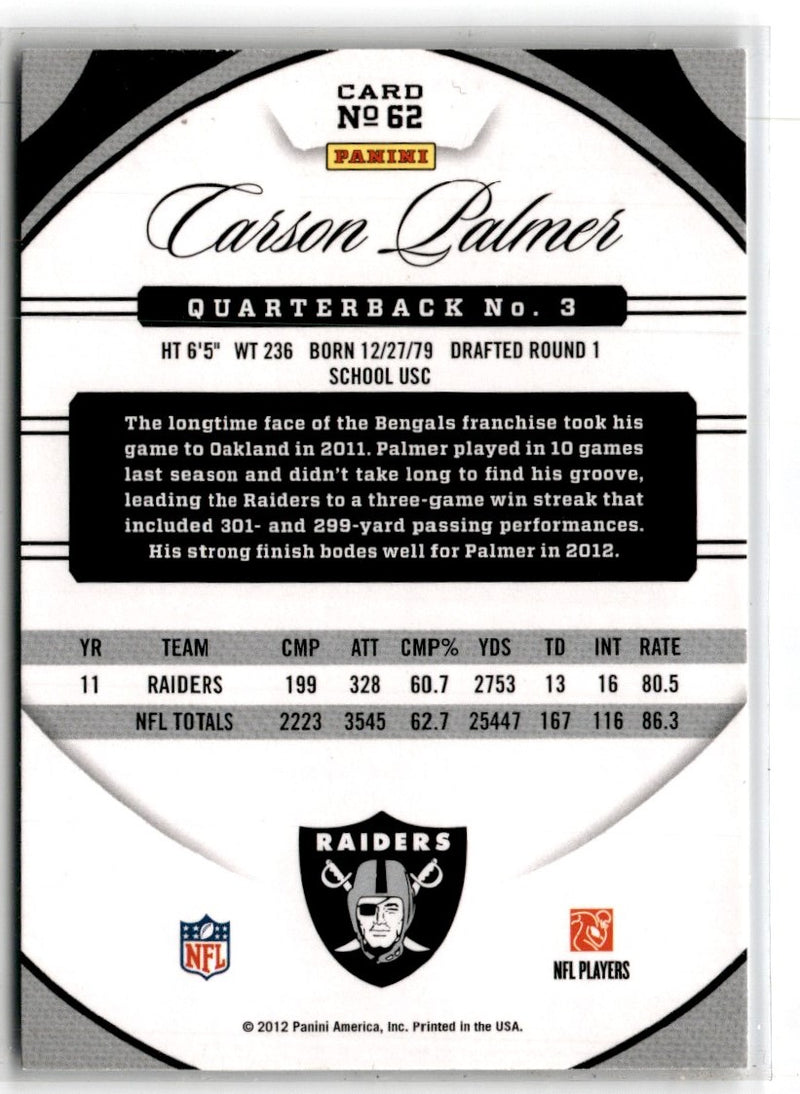 2012 Panini Certified Carson Palmer