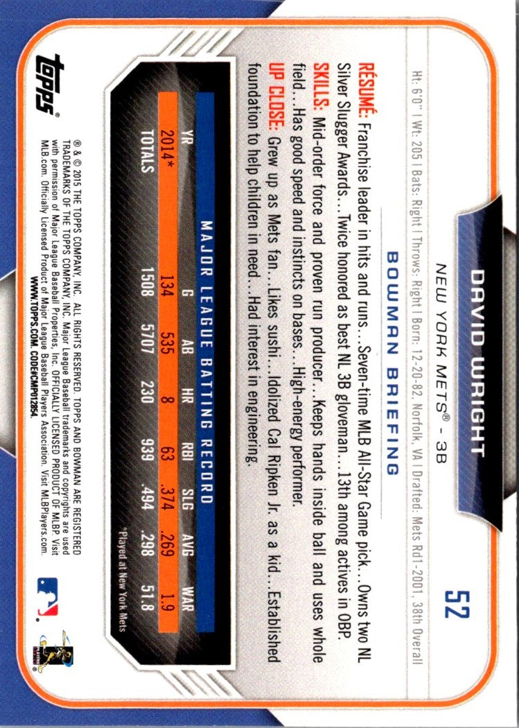 2015 Bowman David Wright