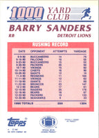 1991 Topps 1000 Yard Club (One Asterisk) Barry Sanders #2
