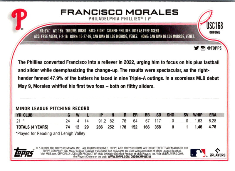 2022 Topps Chrome Update Francisco Morales