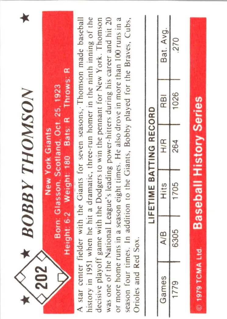 1979 TCMA 50's Bobby Thomson