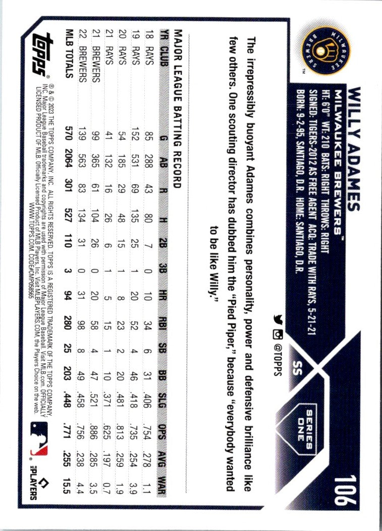 2023 Topps Willy Adames