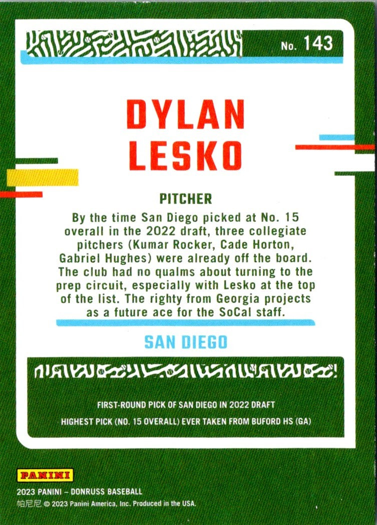 2023 Donruss Dylan Lesko