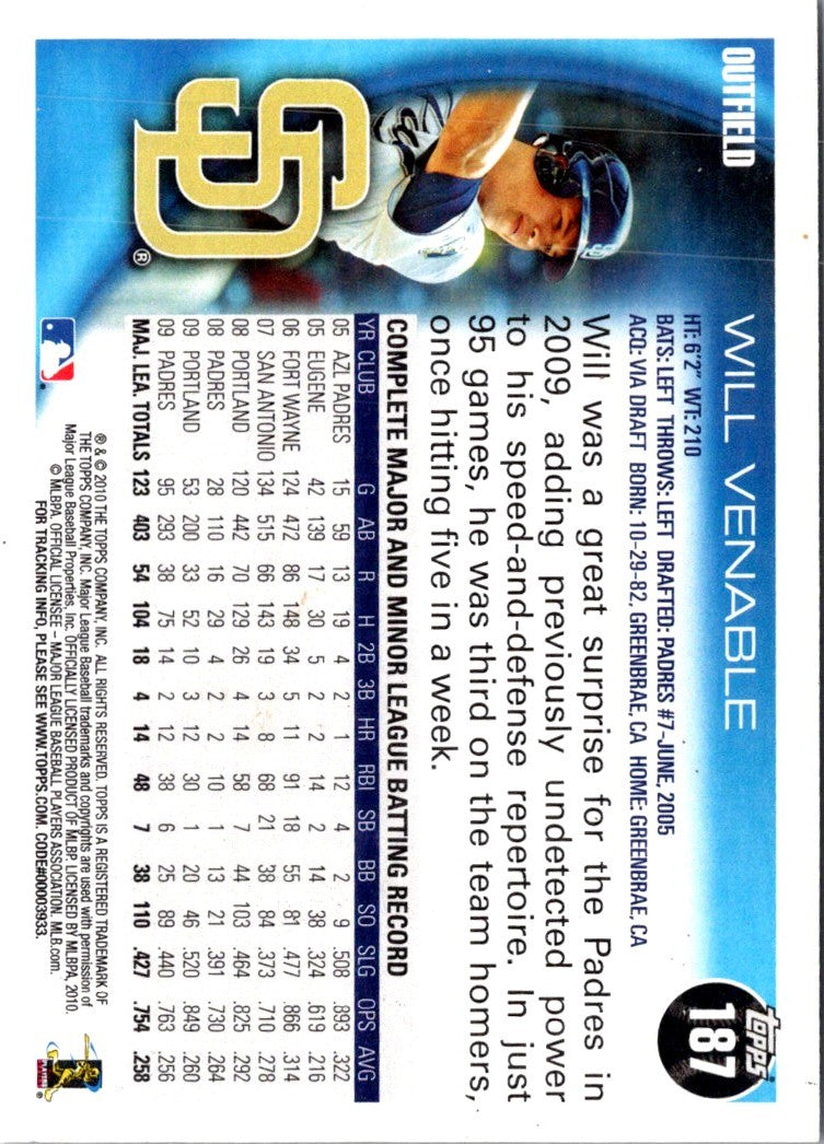 2010 Topps Will Venable