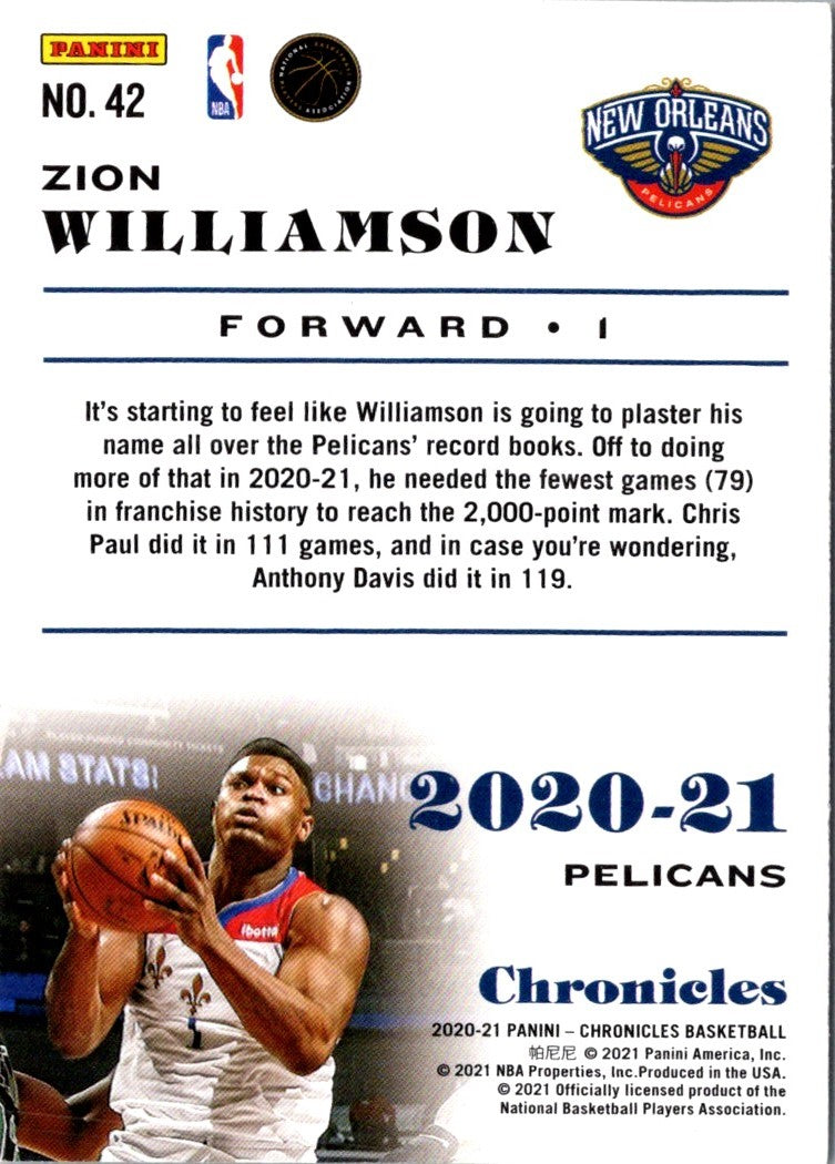 2021 Panini Flawless Collegiate Zion Williamson