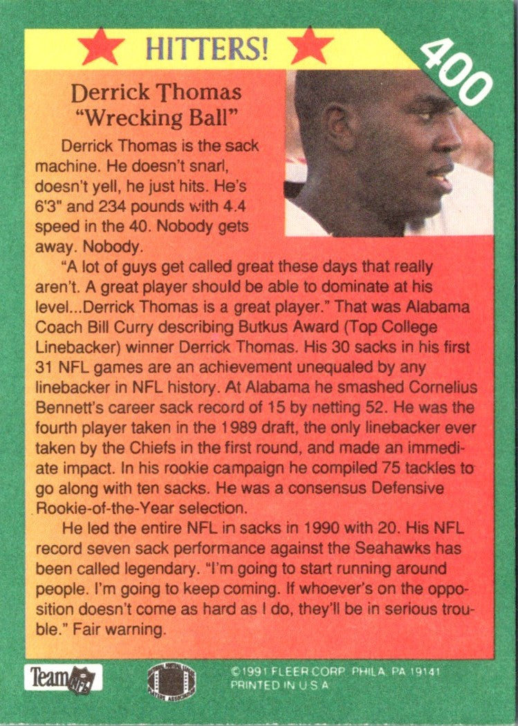 1991 Fleer Derrick Thomas