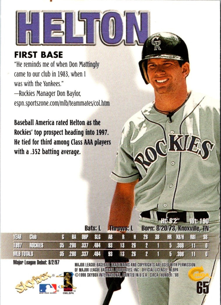 1998 Circa Thunder Todd Helton