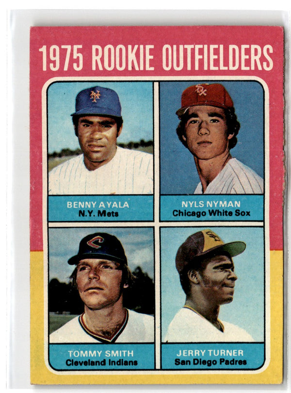 1975 O-Pee-Chee Rookie Outfielders - Benny Ayala/Nyls Nyman/Tommy Smith/Jerry Turner #619 Rookie