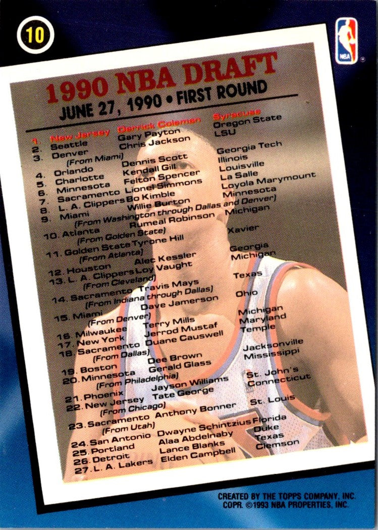 1996 Topps NBA Draft Redemptions NBA Draft Redemption #10 RDM #10