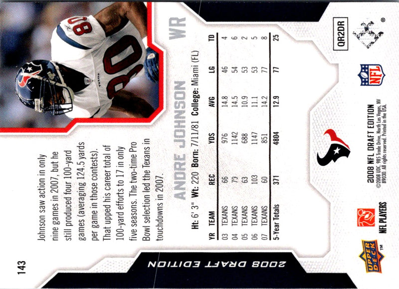 2008 Upper Deck Draft Edition Andre Johnson