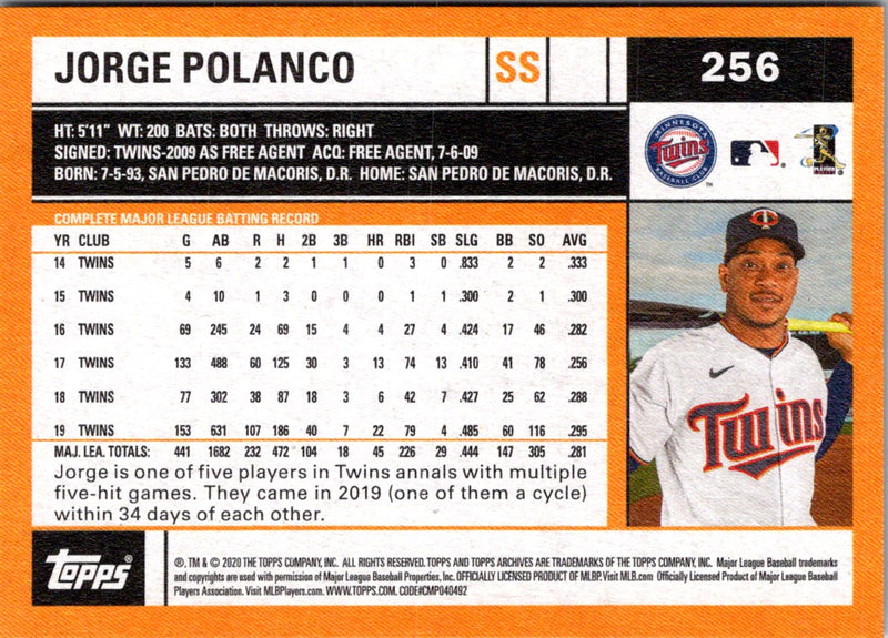 2020 Topps Archives Jorge Polanco