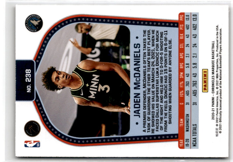 2020 Panini Chronicles Jaden McDaniels