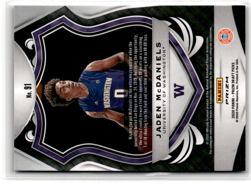 2020 Panini Prizm Draft Picks Collegiate Pink Ice Jaden McDaniels