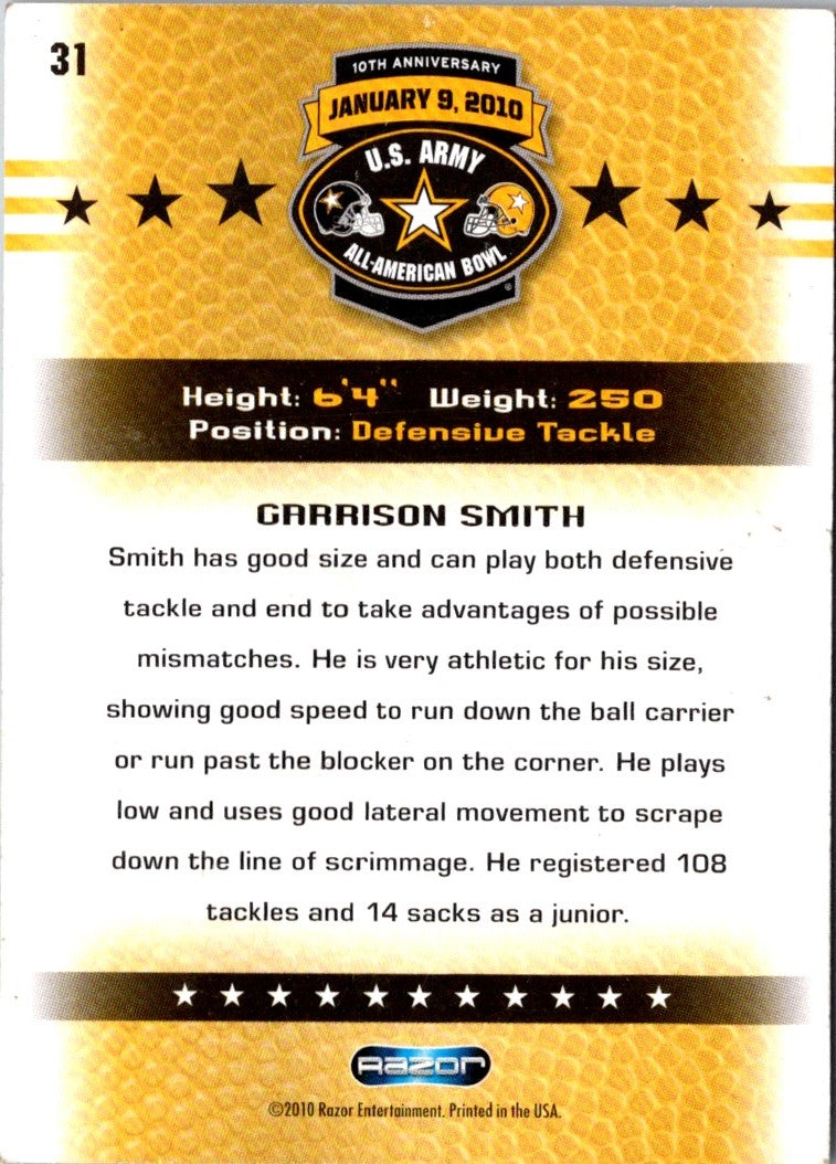 2010 Razor Army All-American Bowl Garrison Smith